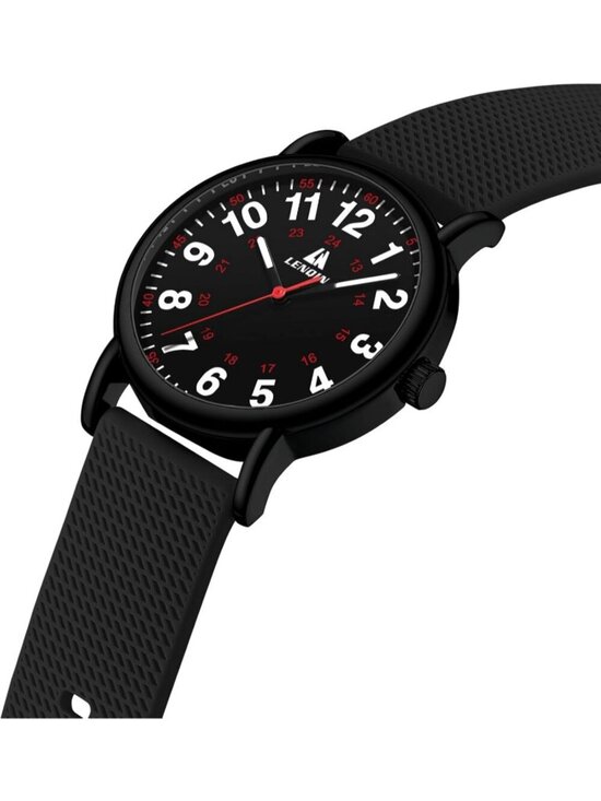 Women\'s Black Leather Strap Analog Quartz Solid Luminous Dial Waterproof Watch main image 6